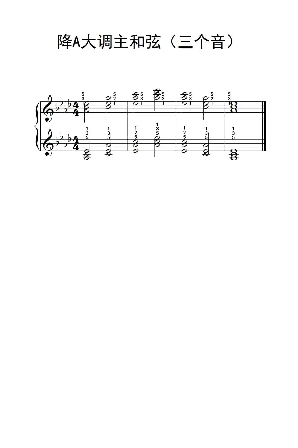 降A大调主和弦（三个音）（孩子们的钢琴音阶、和弦与琶音 2）