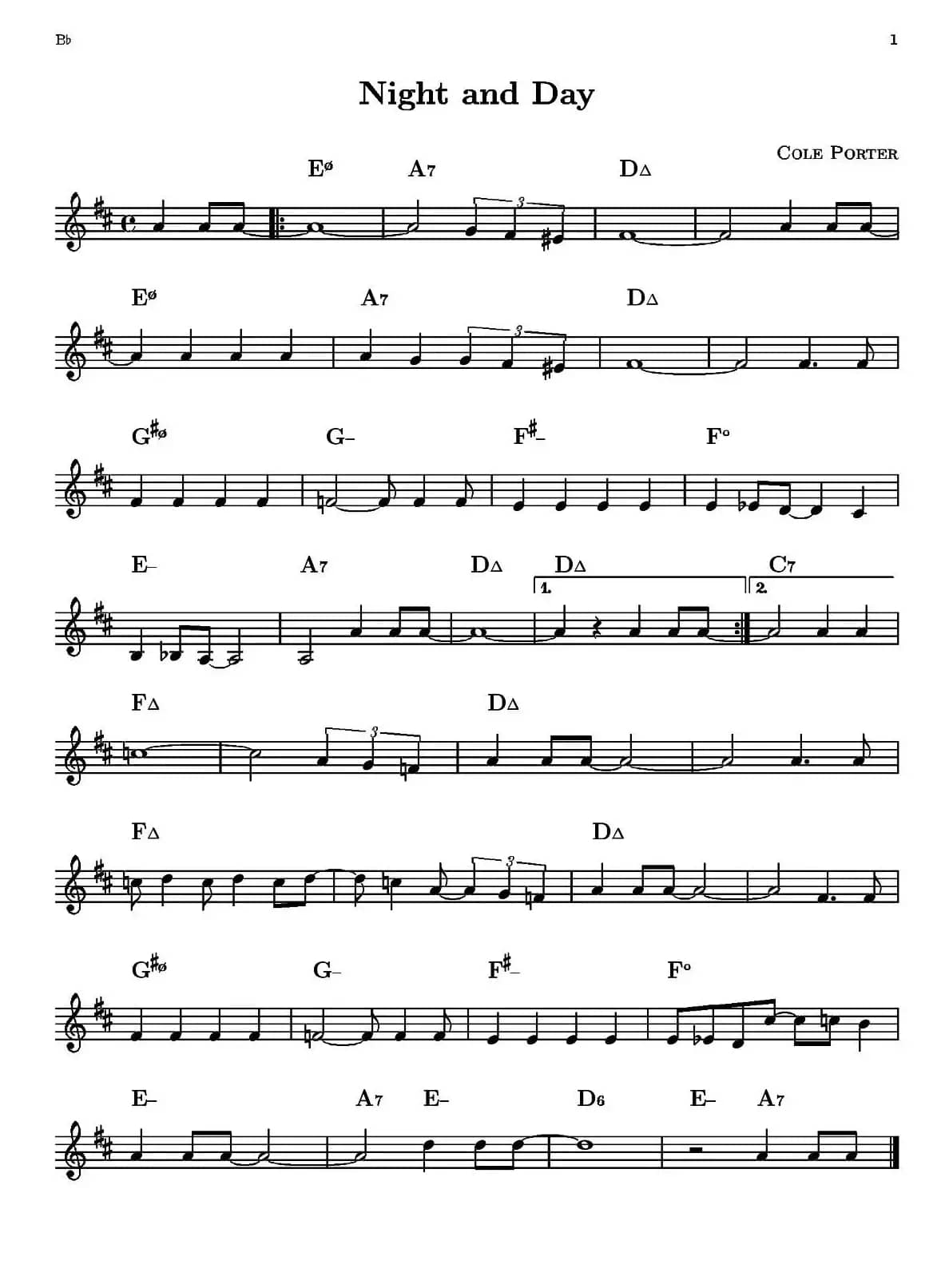 Night and Day（单簧管）