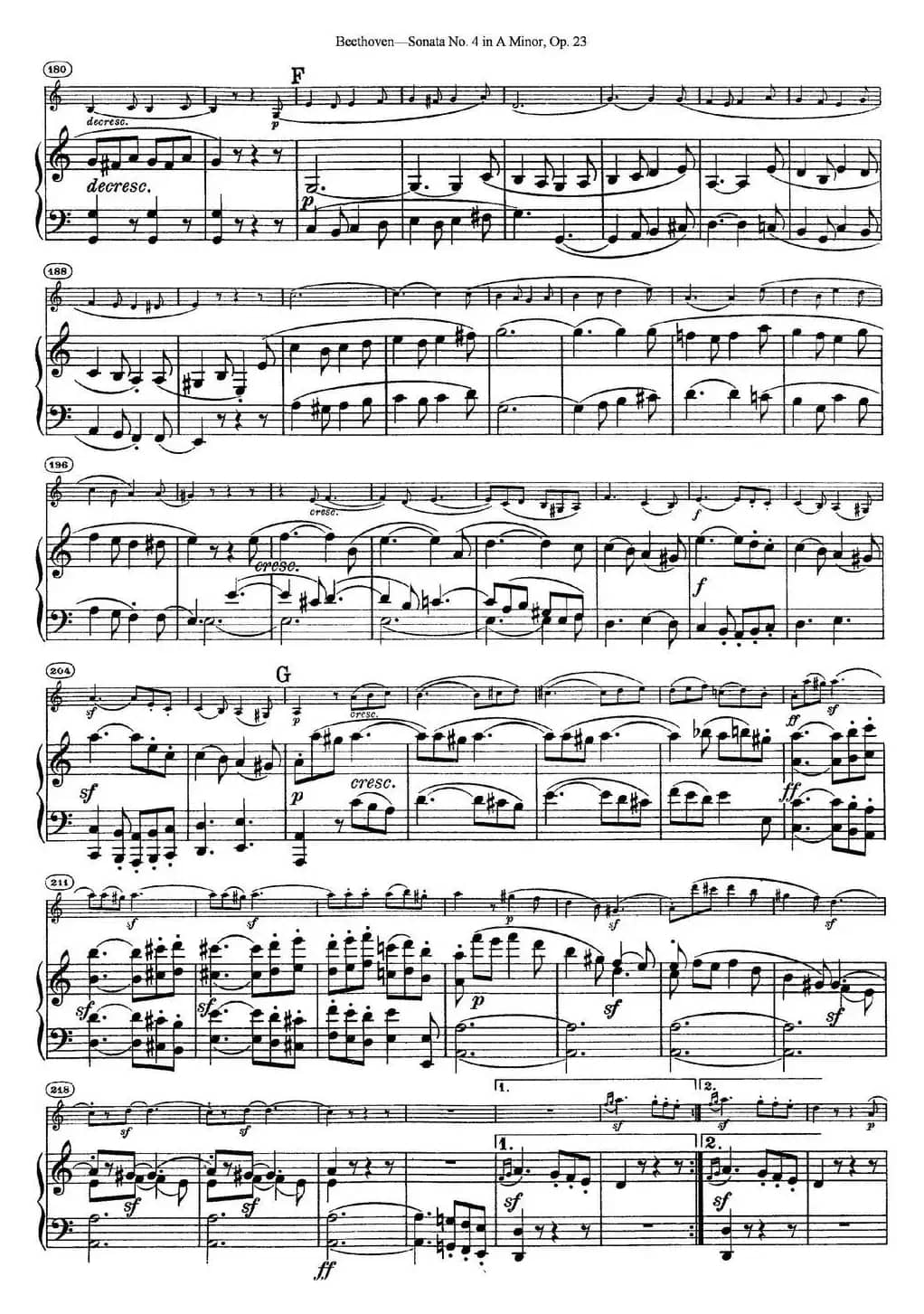 Violin Sonata No.4 in A Minor Op.23（小提琴+钢琴伴奏）