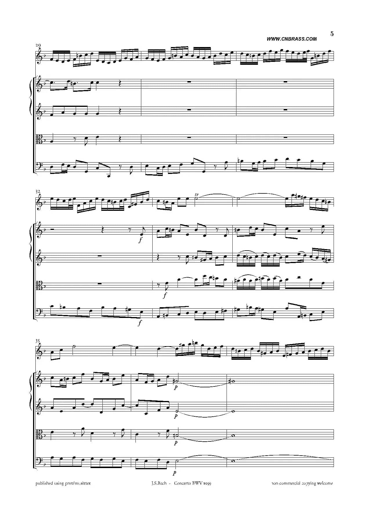 Concerto BWV 1059（双簧管与弦乐D小调协奏曲）