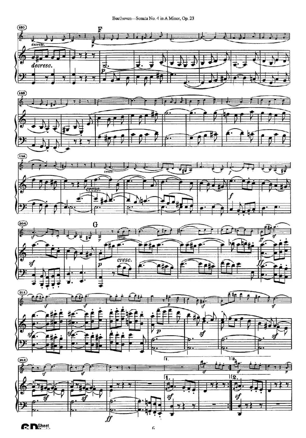 A小调第四小提琴奏鸣曲（Sonata No.4 in A Minor Op.23）（小提琴+钢琴伴奏）