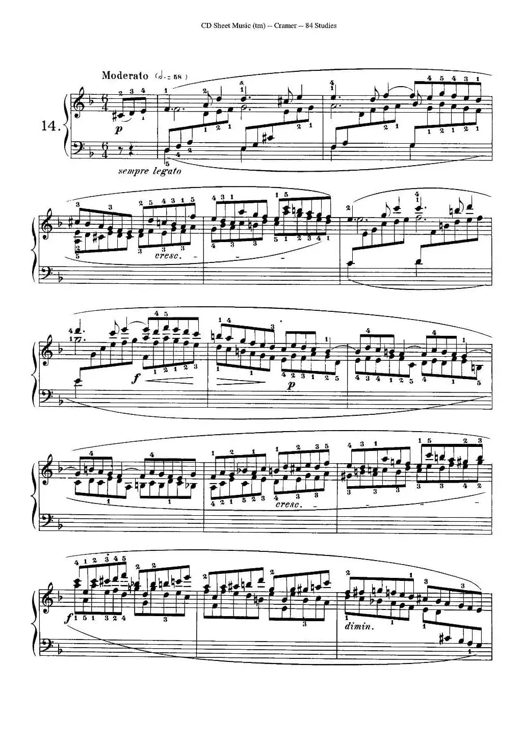 Cramer - 84 exercices（11—15）（克拉莫84首钢琴练习曲）