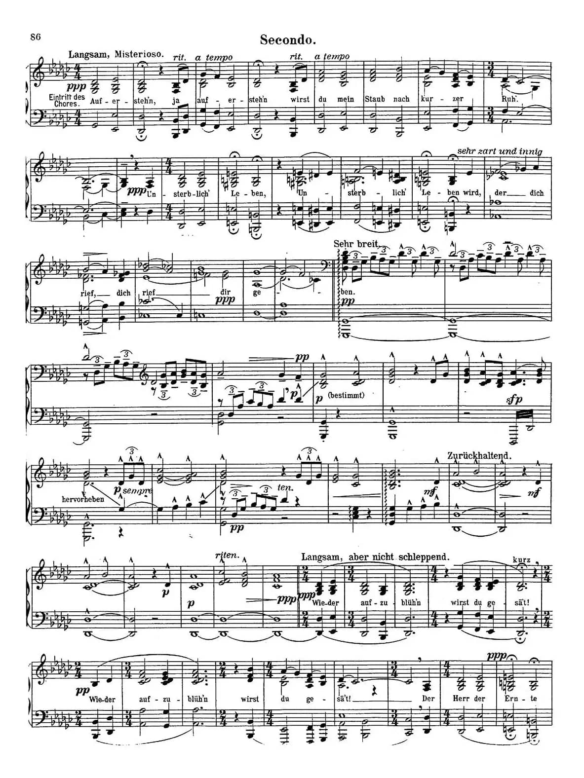 c小调第二交响曲“复活”（Ⅴ）（改编四手联弹版）