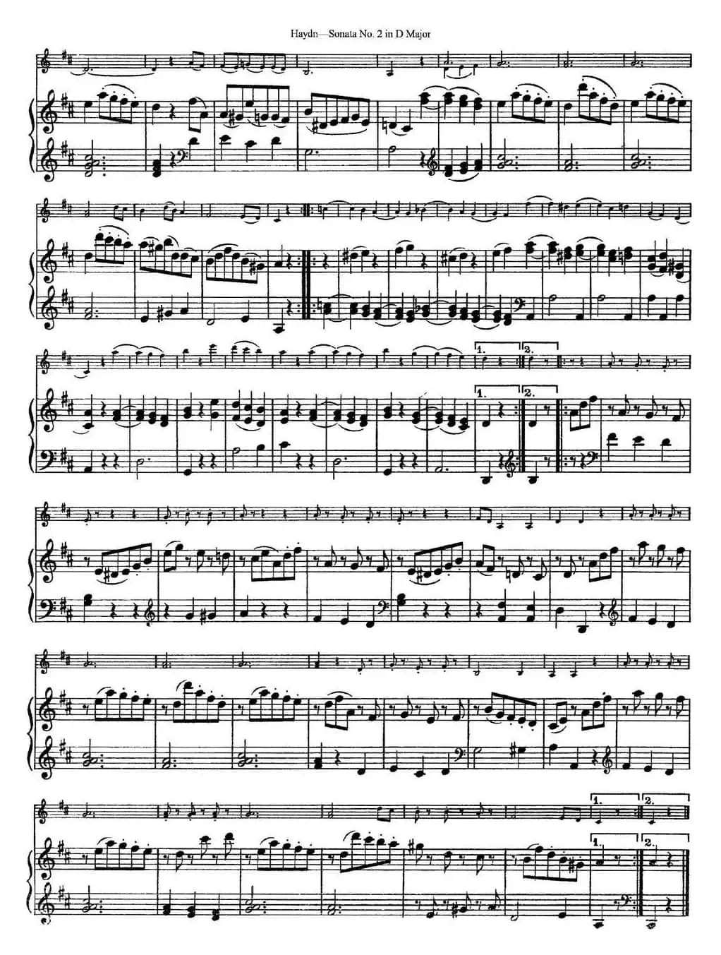 Violin Sonata No.2 in D Major（小提琴+钢琴伴奏）