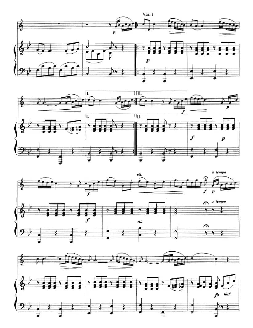 主题变奏曲（小号+钢琴伴奏）