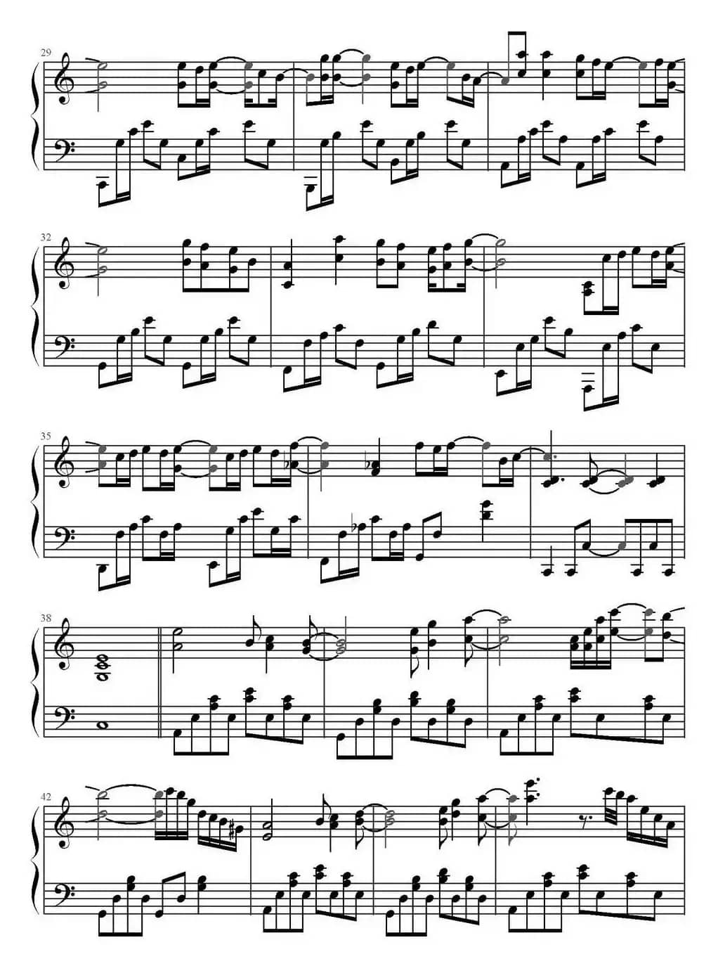 可惜没如果（文武贝钢琴编配版）