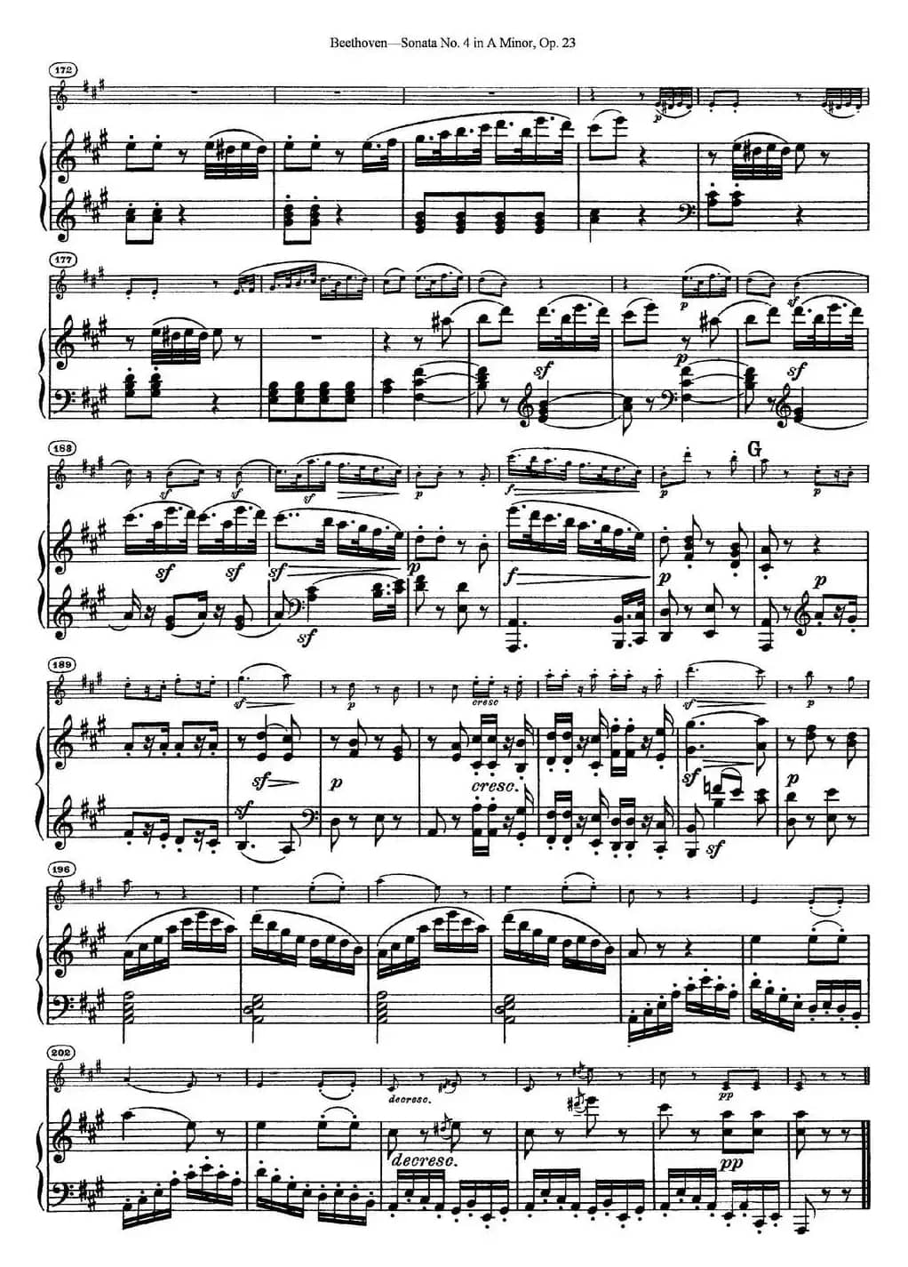 Violin Sonata No.4 in A Minor Op.23（小提琴+钢琴伴奏）