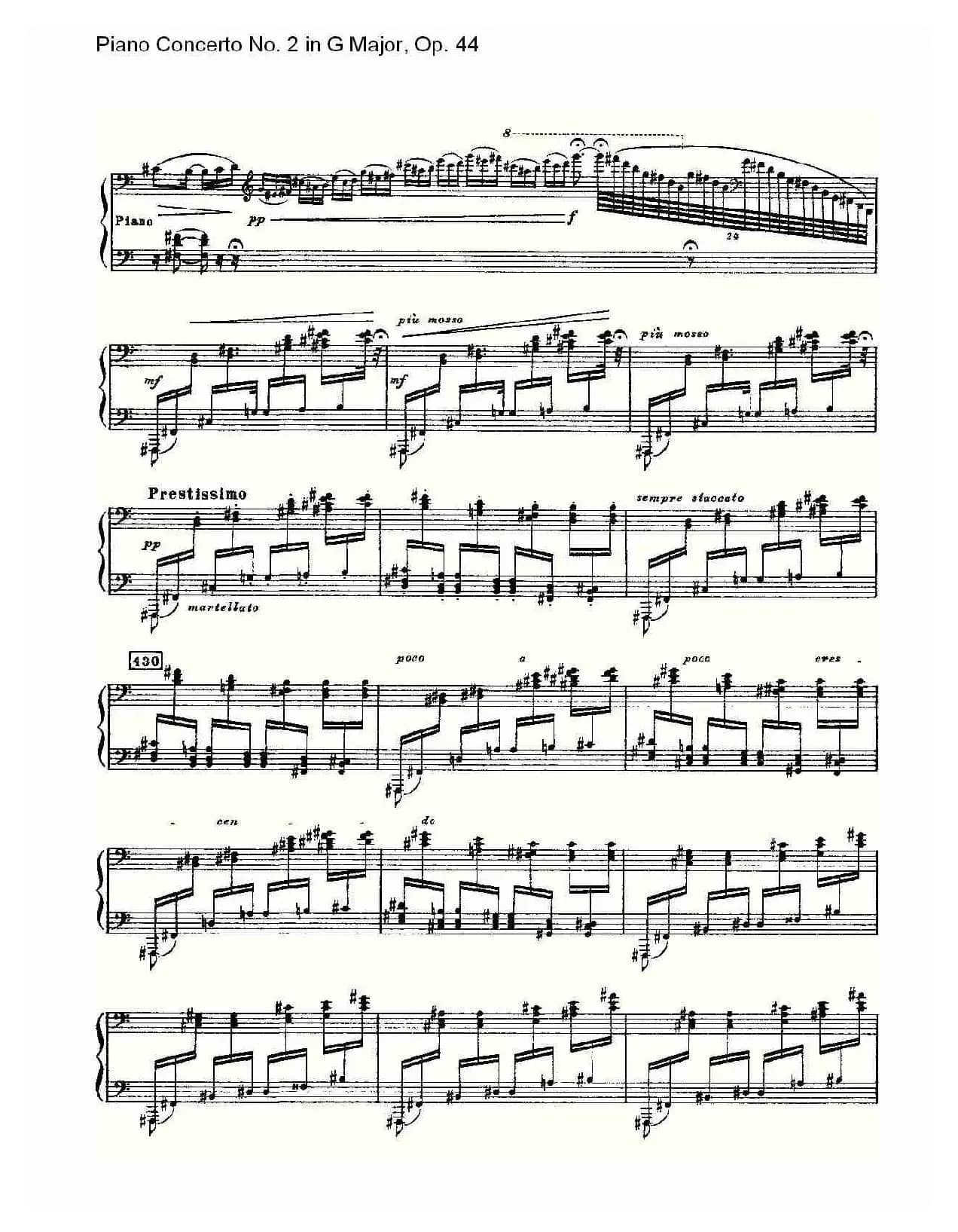 G大调第二钢琴协奏曲, Op.44第一乐章（二）
