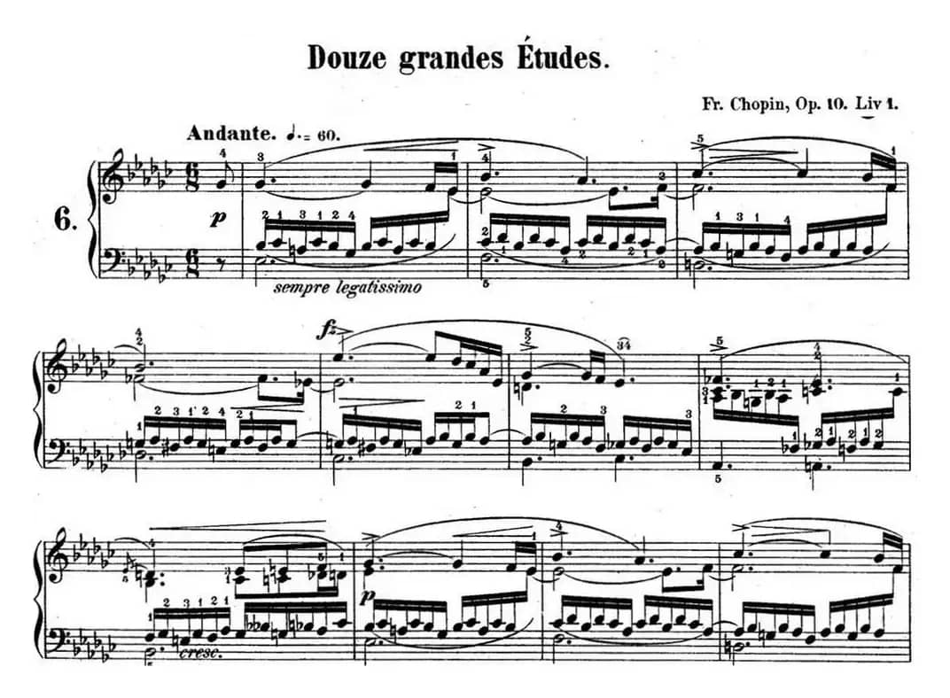 肖邦练习曲6 Op.10 No.6 降e小调 Eb minor