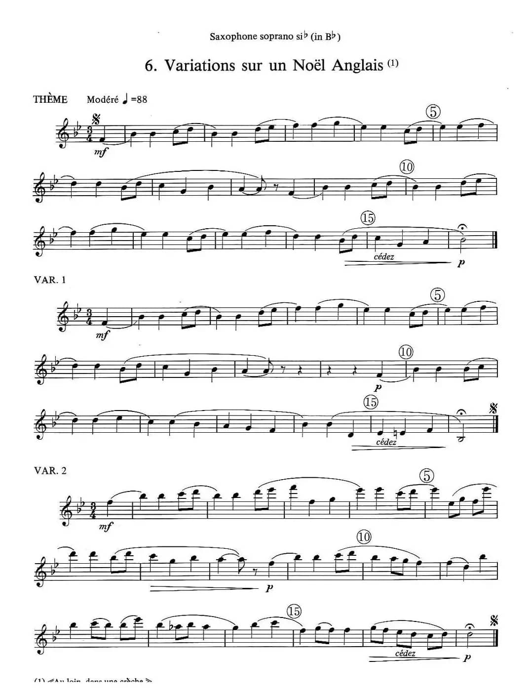 jean Bouvard 编写的6首萨克斯四重奏（高音萨克斯分谱）