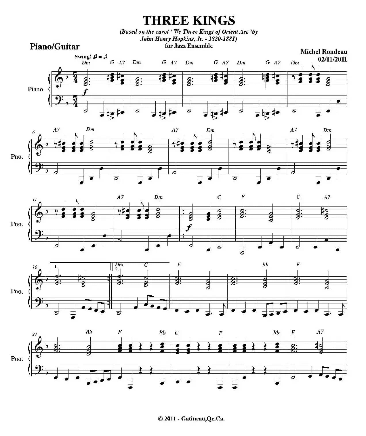 THREE KINGS（钢琴、吉他分谱）