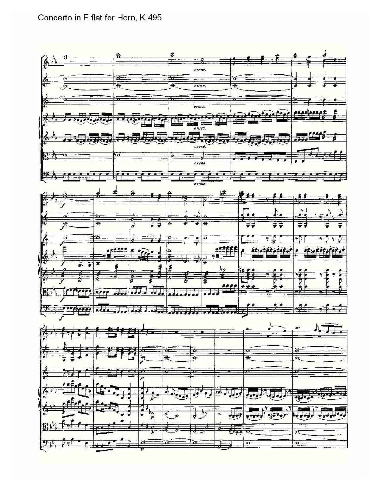 Concerto in E flat for Horn, K.495(Eb调法国号协奏曲, K.4)