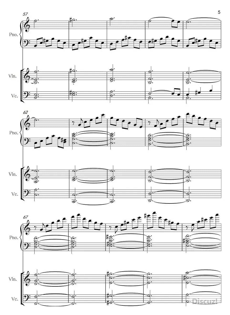 A小调浪漫曲（钢琴+小提琴+大提琴）