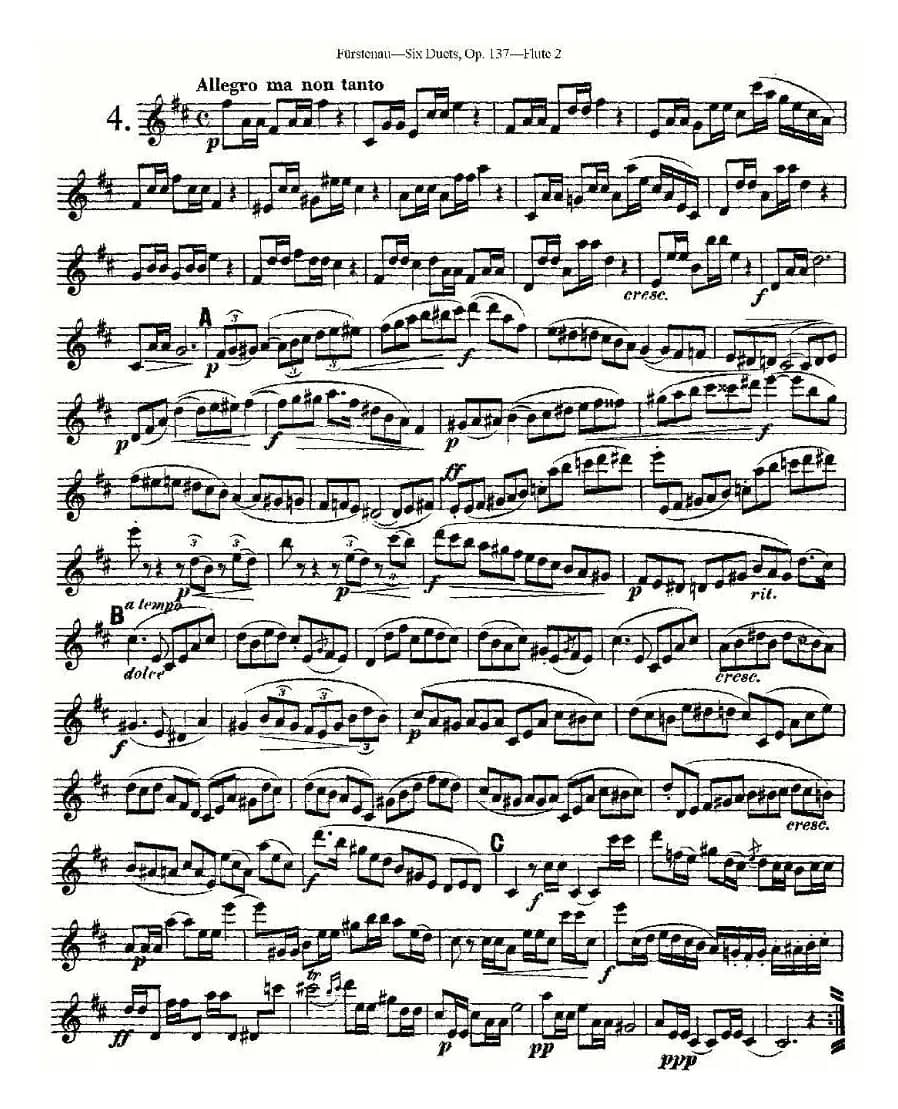 Six Duets, Op.137 之四（二重奏 六首作品 137号）