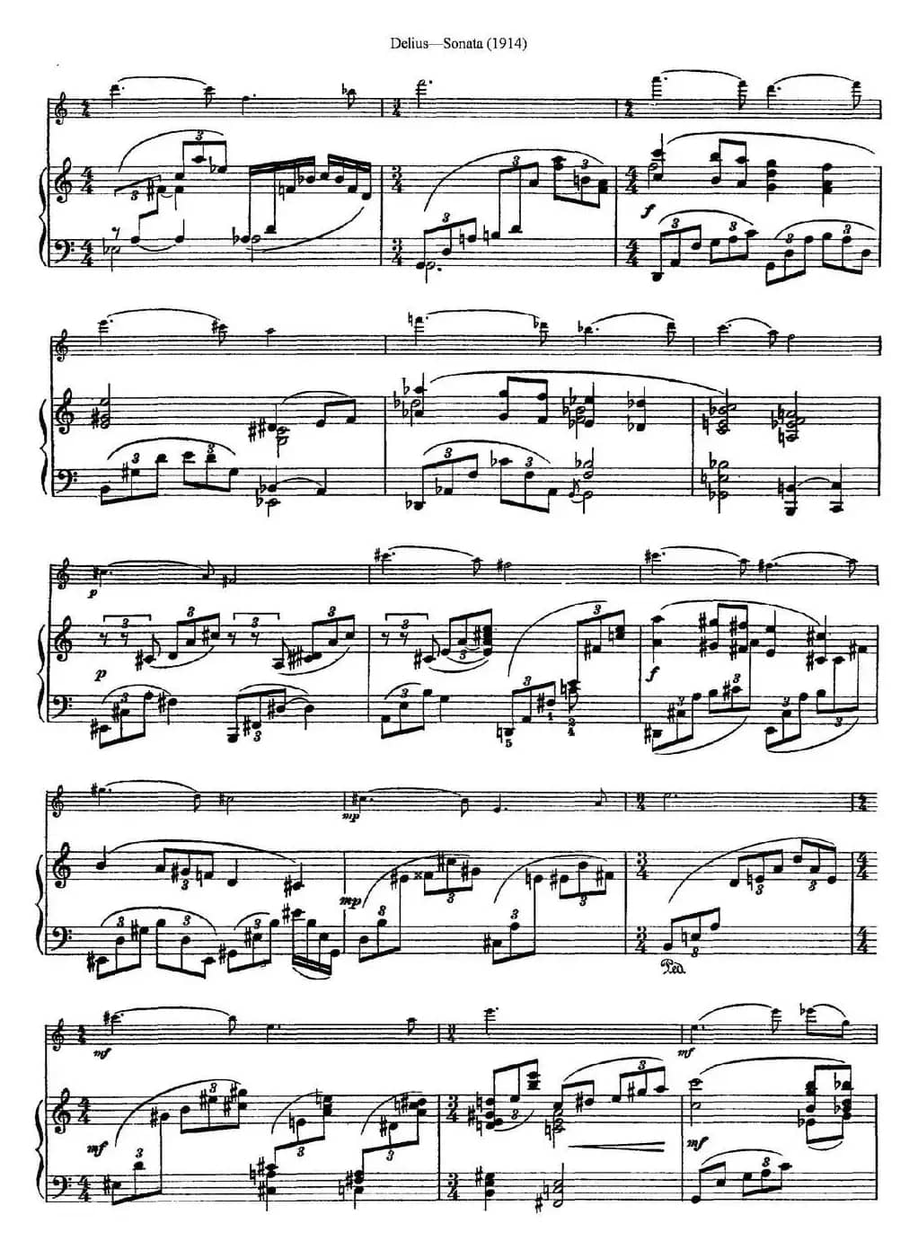 Delius Sonata（小提琴+钢琴伴奏）