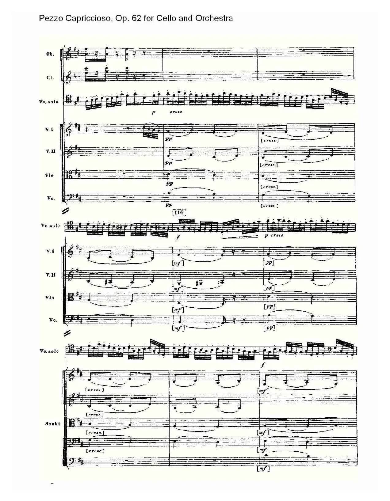 Pezzo Capriccioso, Op.62（大提琴与管弦乐）