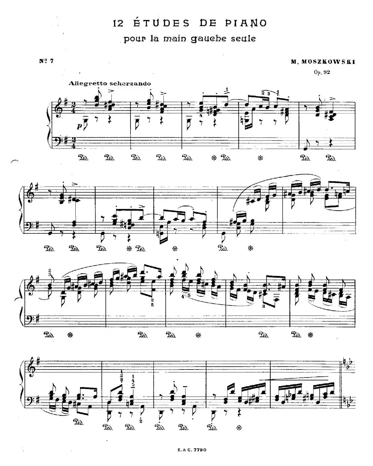 12 Etudes For The Left Hand Op.92 No.7(12首为左手而作的钢琴练习曲)