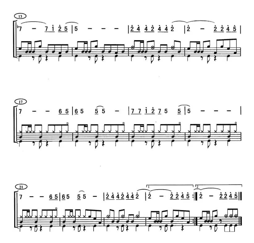 松鼠大战（架子鼓、主旋律+鼓谱）