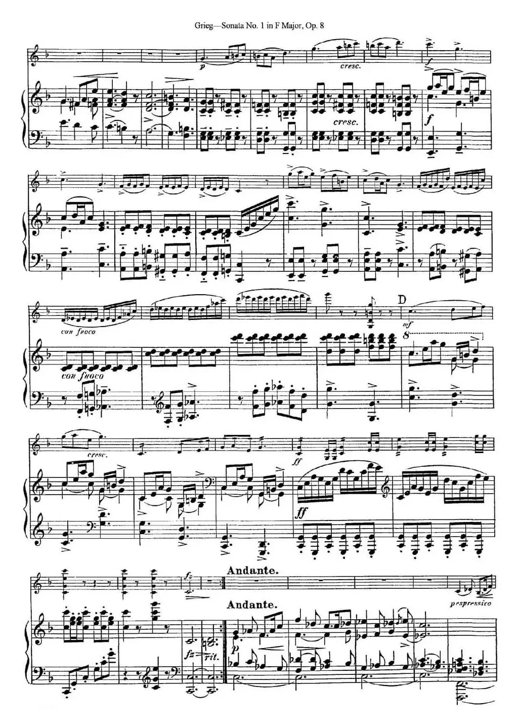 Violin Sonata No.1 Op.3（小提琴+钢琴伴奏）