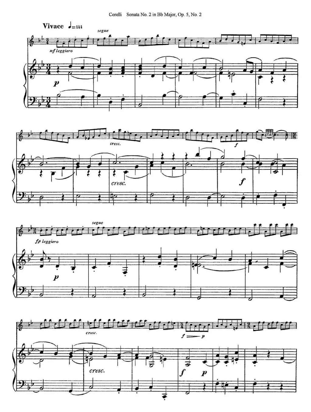 Sonata No.2 in Bb MajorOp.5 No.2（小提琴+钢琴伴奏）