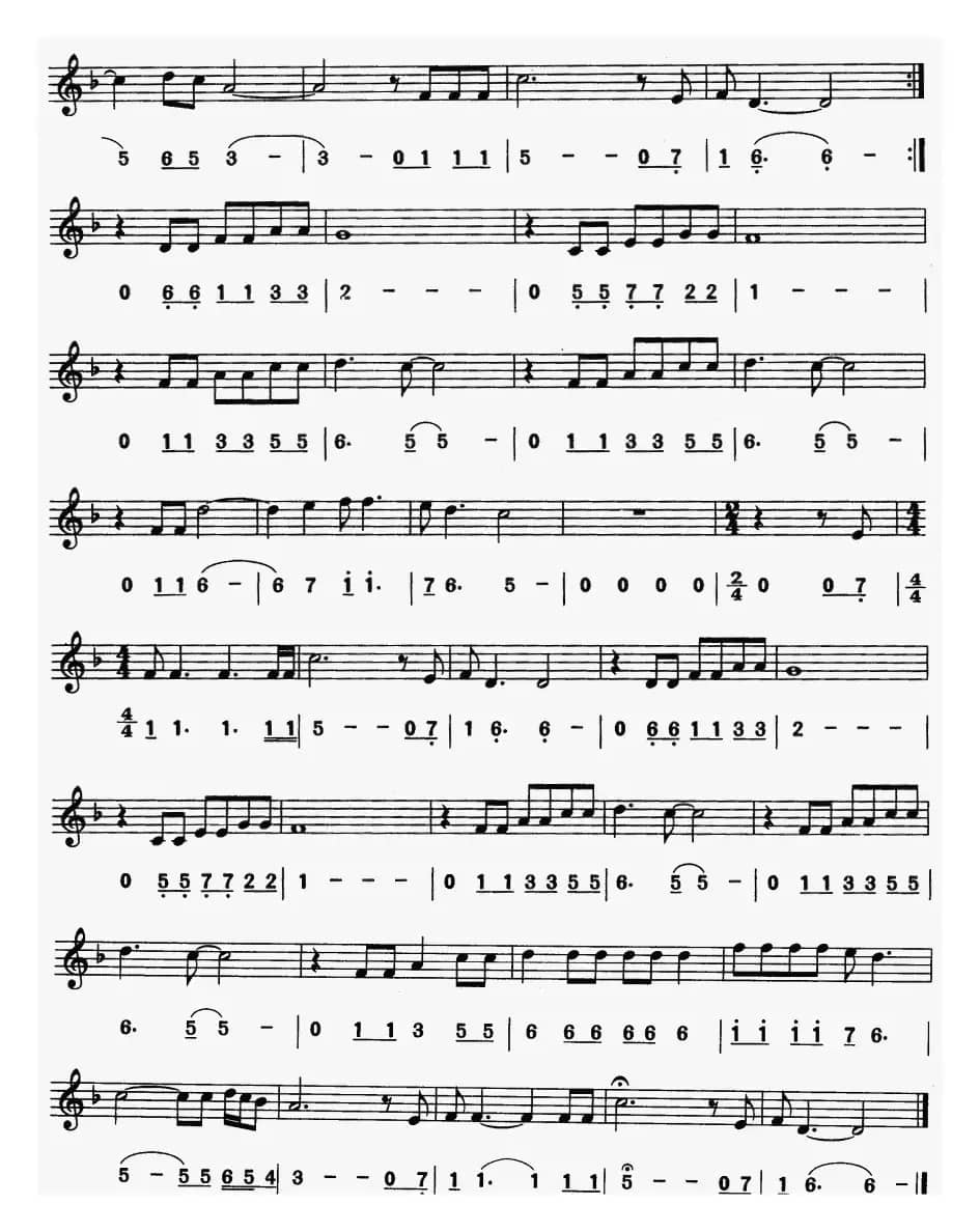 寂静之声（电影《毕业生》主题歌）（线简谱对照版）