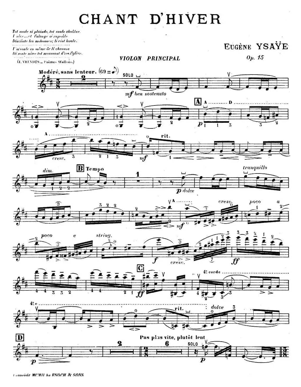 伊萨伊作品集：Chant d'hiver