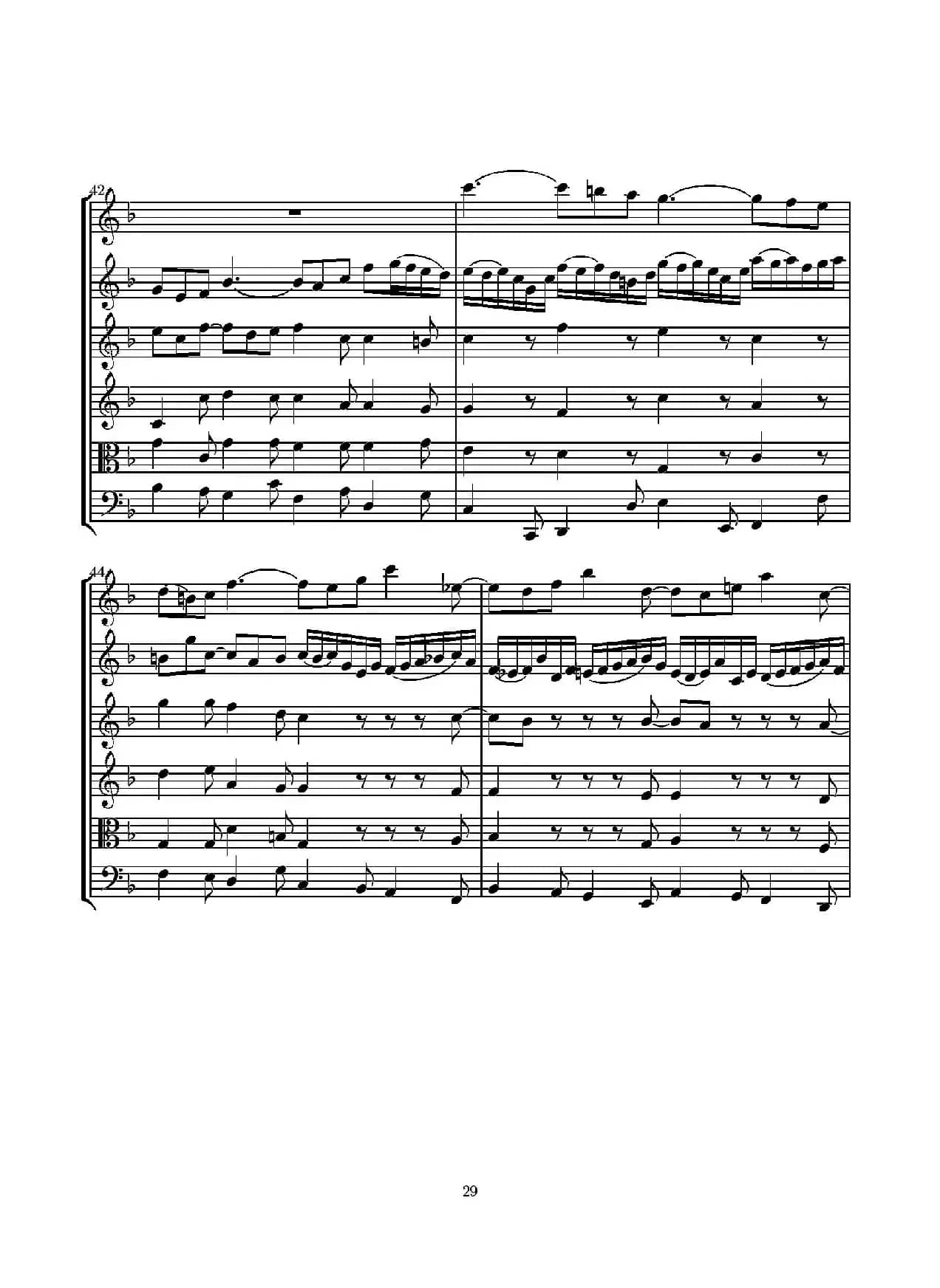 D小调无伴奏协奏曲（总谱）