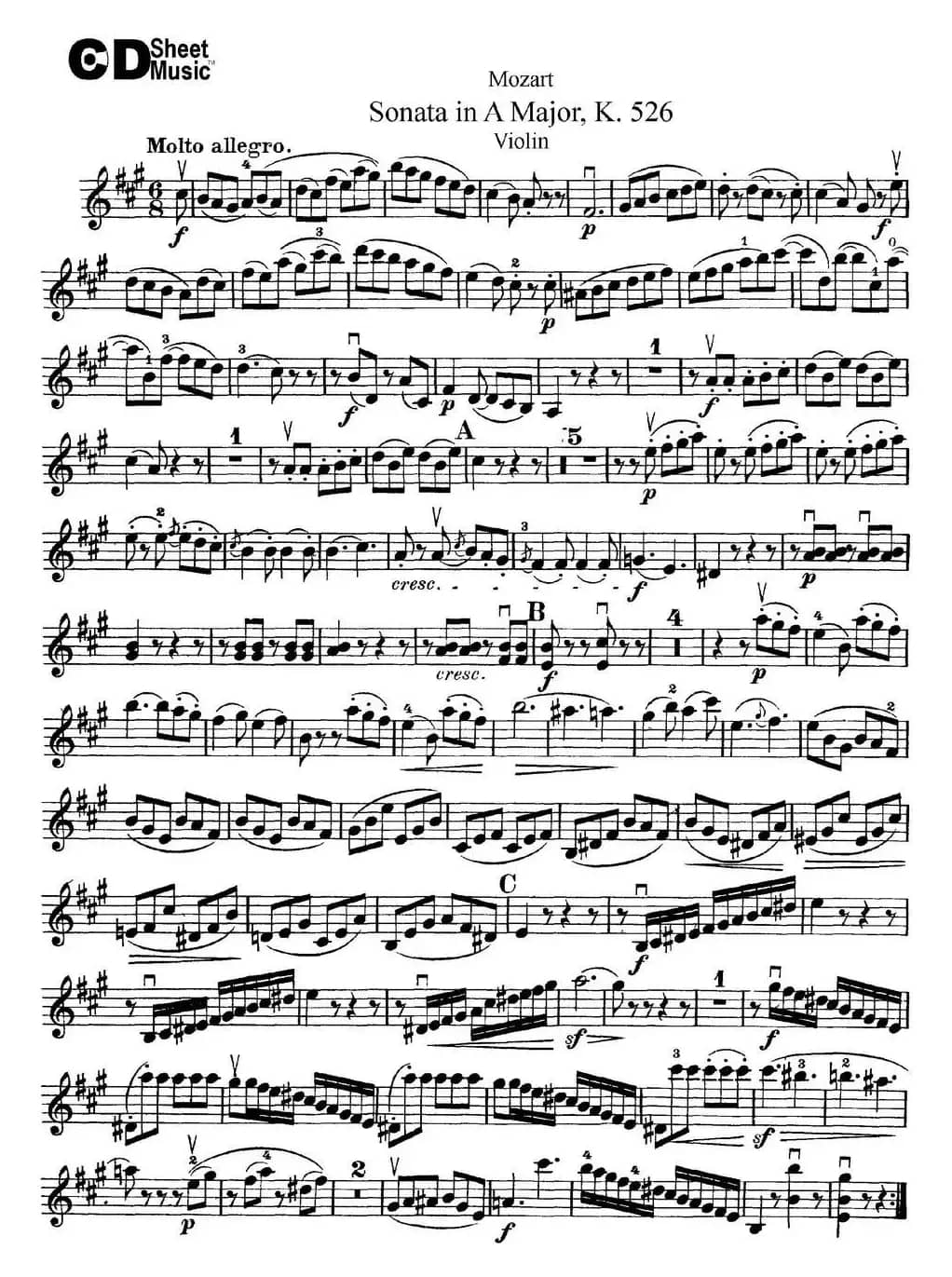 Violin Sonata in A Major K.526