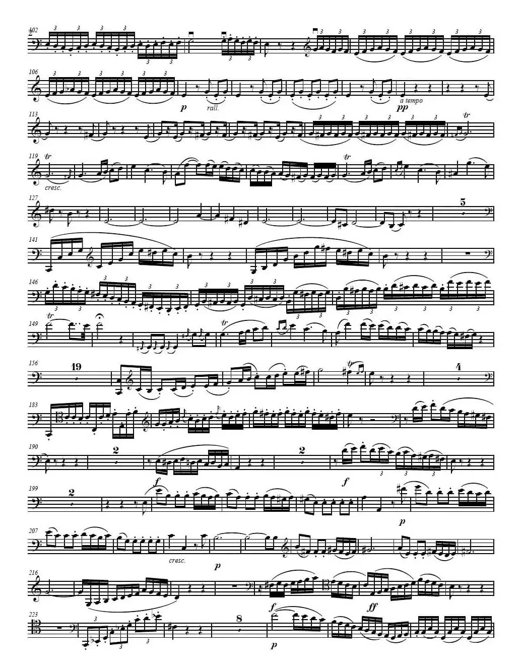 贝多芬 C大调三重协奏曲 第三乐章 作品56（大提琴分谱）