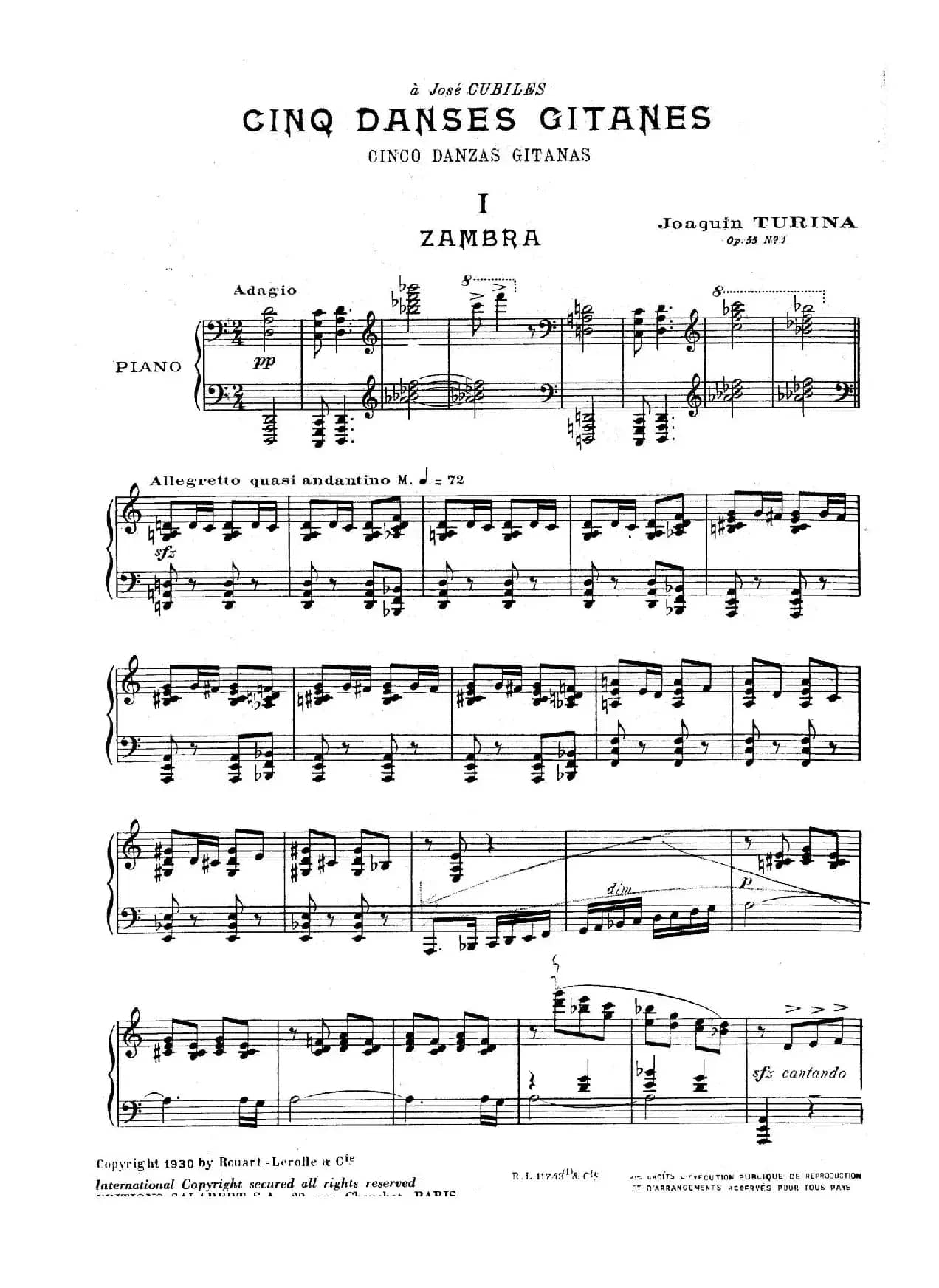 Danzas Gitanas Op.55（吉普赛舞曲）（华金·图里纳作曲版）