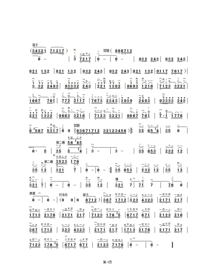 在那遥远的地方（章祥兴整理制谱版）