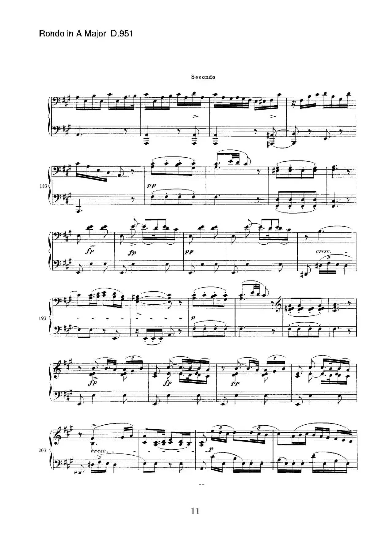 Grand Rondeau in A Major Op.107（A大调回旋曲·四手联弹）