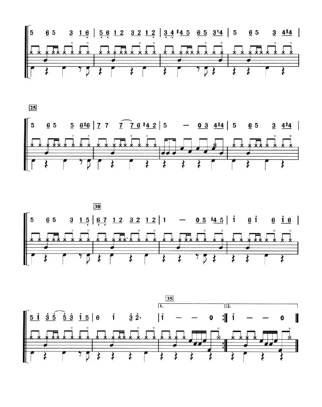 [美]卖艺者（架子鼓谱）