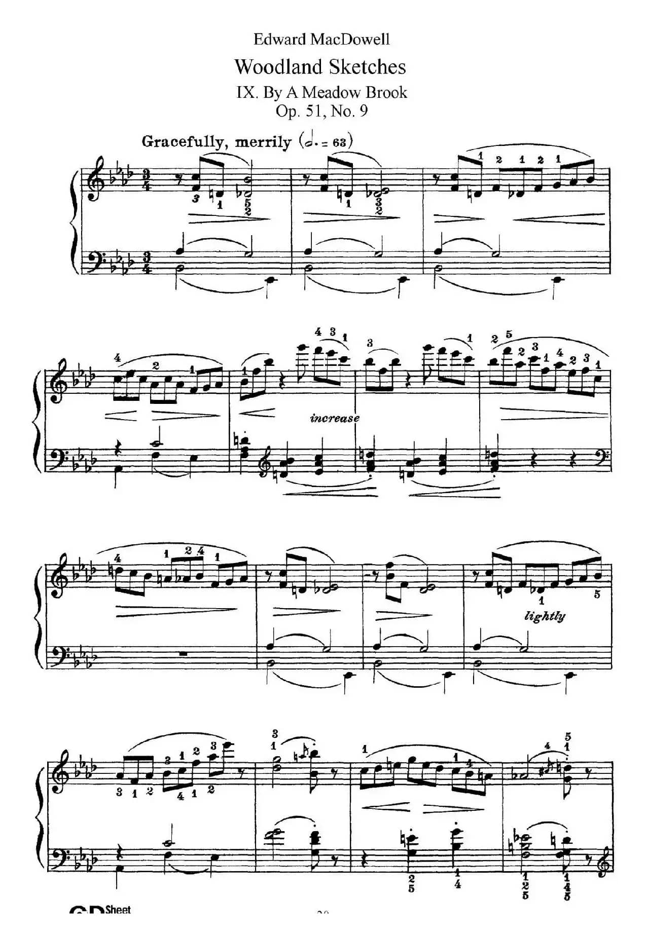 Woodland Sketches Op.51(森林素描·9)