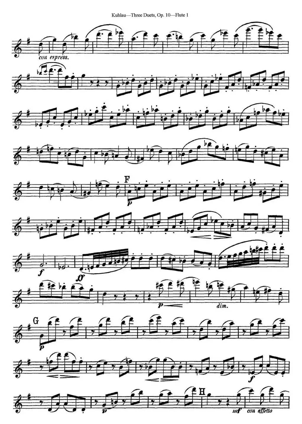 库劳长笛二重奏练习曲Op.10——Flute 1（No.3）
