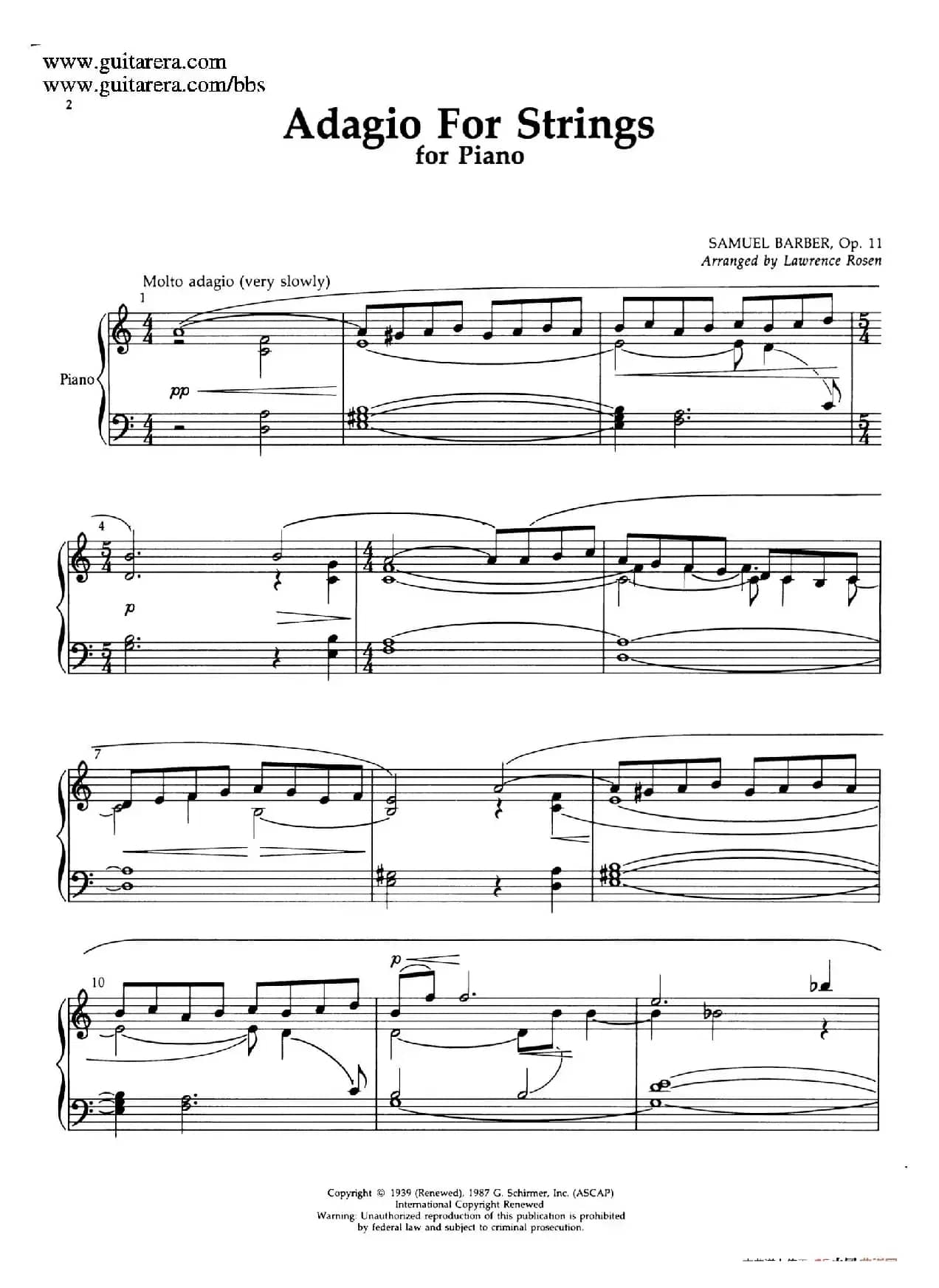 Adagio Op.11（柔板）