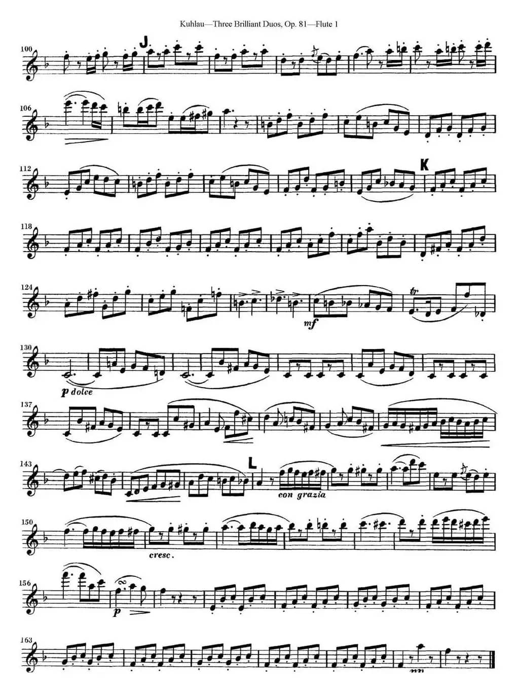 库劳长笛二重奏练习三段OP.81——Flute 1（NO.2）