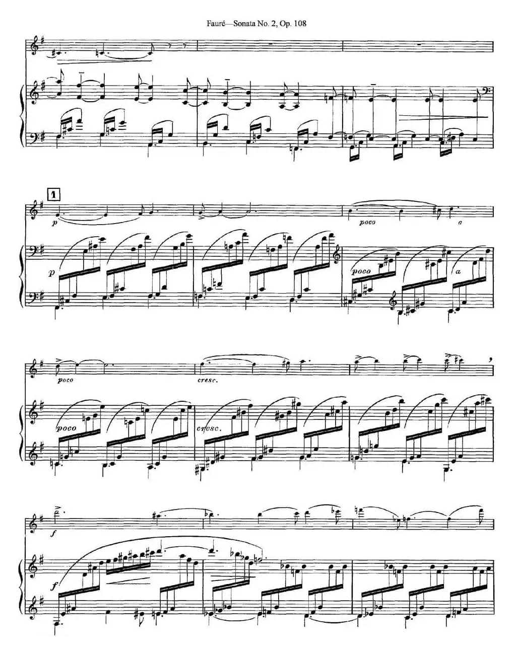 Violin Sonata No.2 Op.108（小提琴+钢琴伴奏）