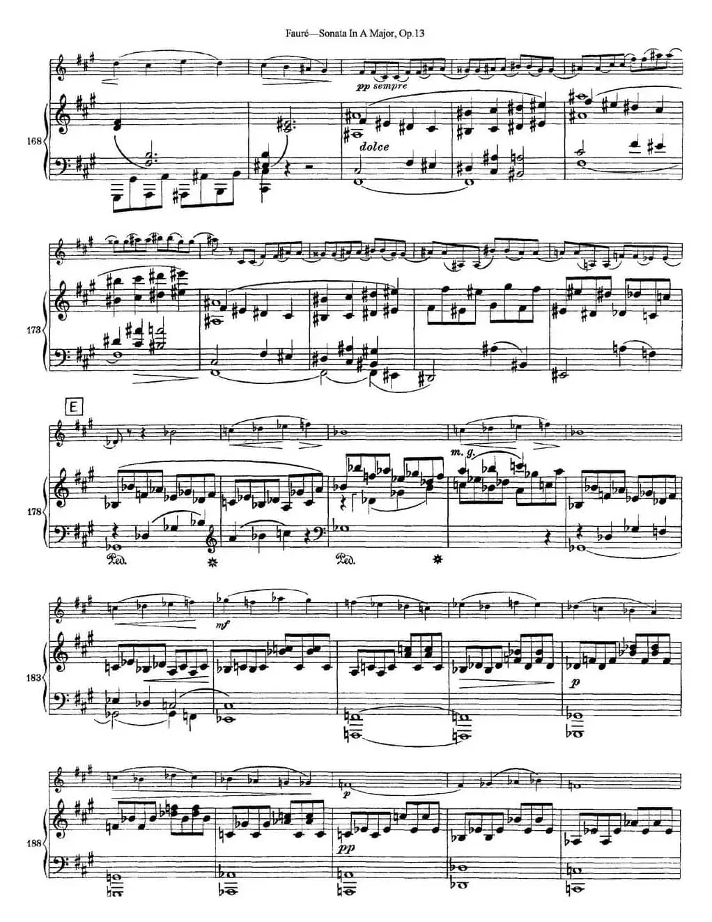 Violin Sonata No.1 Op.13（小提琴+钢琴伴奏）