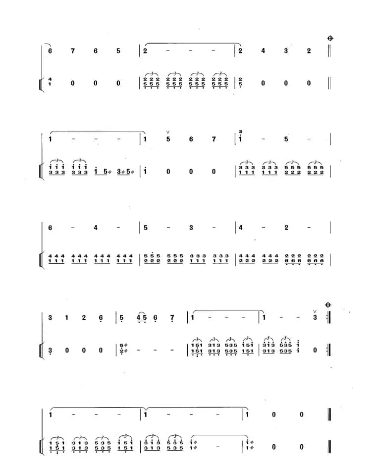 海阔天空（扬琴伴奏谱）