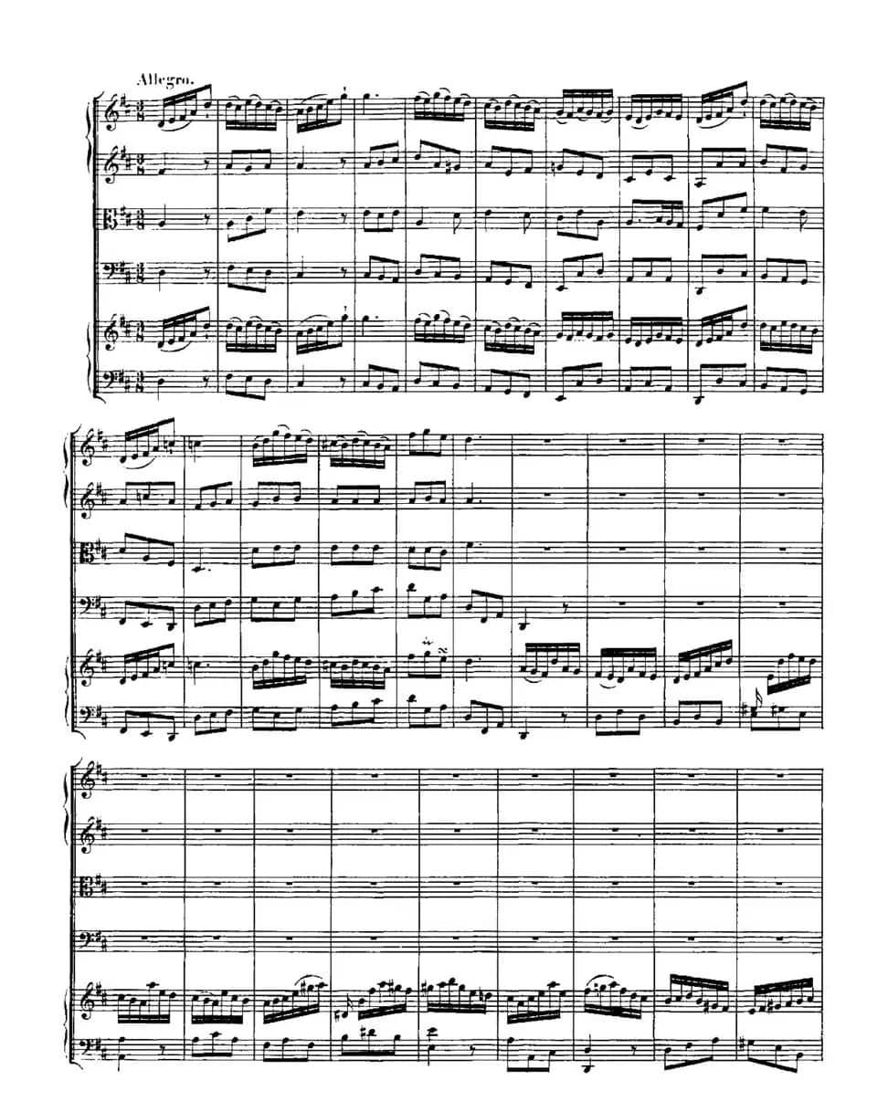 Harpsichd Concerto in D Maj BWV 1054（D大调第三号古钢琴协奏曲·总谱）