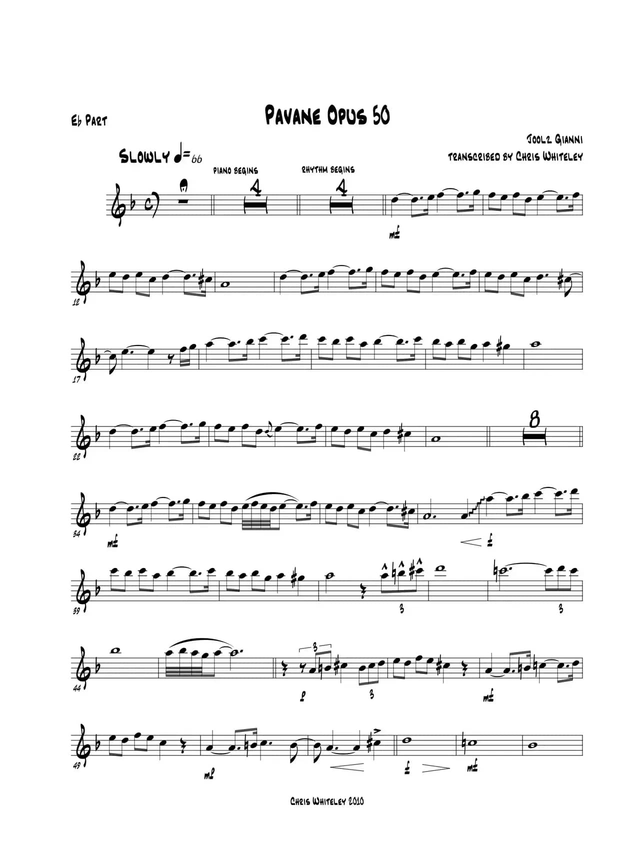 Pavane Opus 50（bE Part）