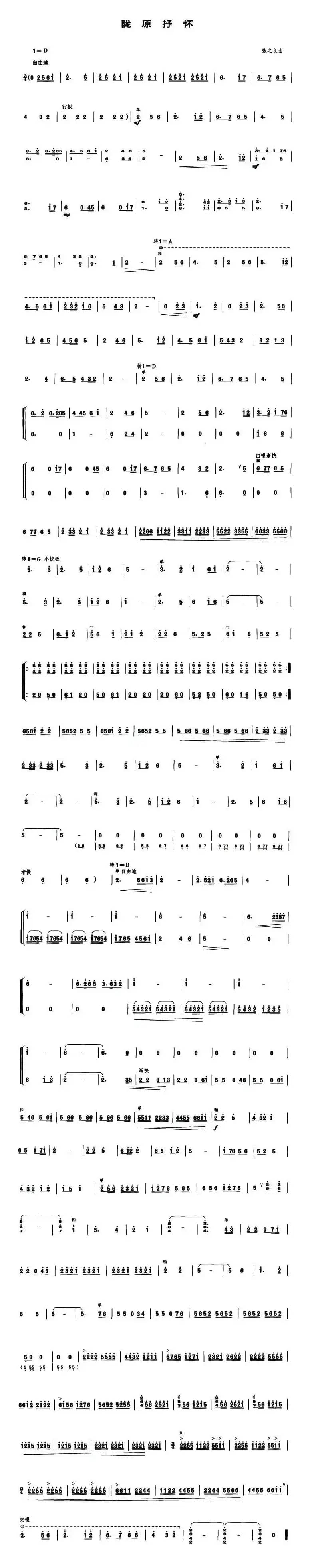 陇原抒怀（笙谱）