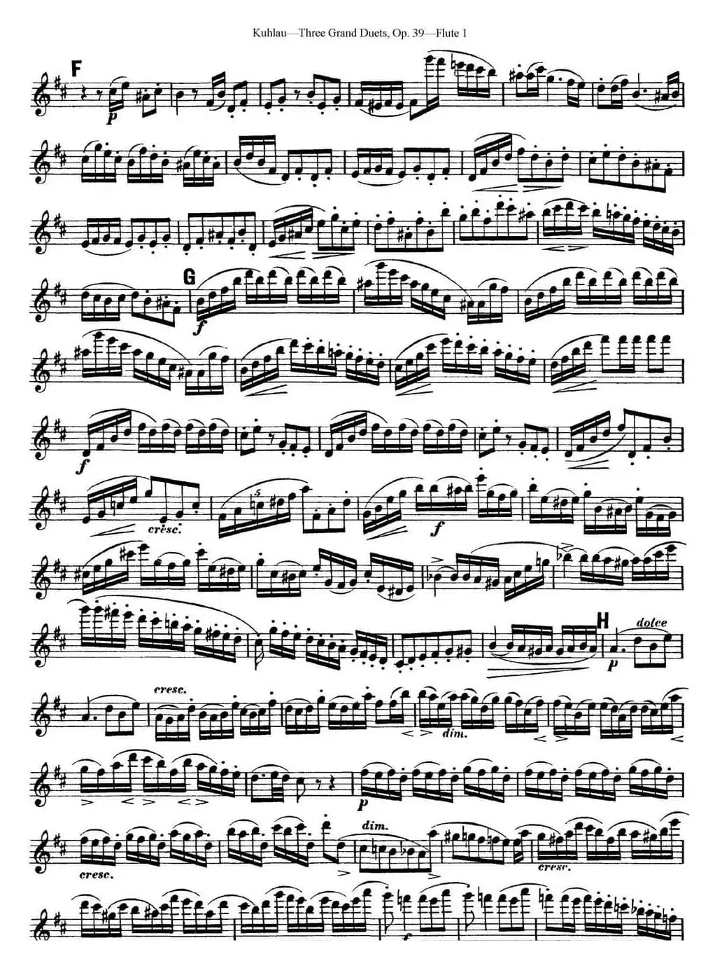 库劳长笛二重奏大练习曲Op.39——Flute 1（No.3）