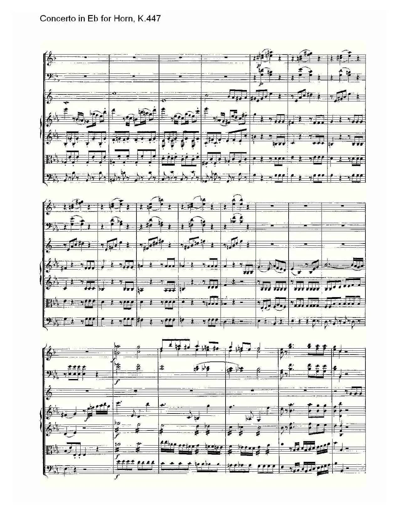 Concerto in Eb for Horn, K.447（Eb调法国号协奏曲, K.447）