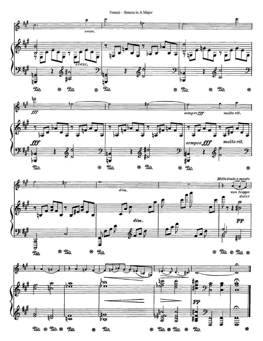 Franck Sonata in A Major（小提琴+钢琴伴奏）