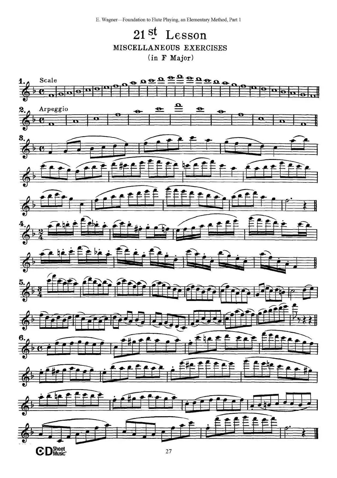 长笛演奏基础教程练习（21—30）