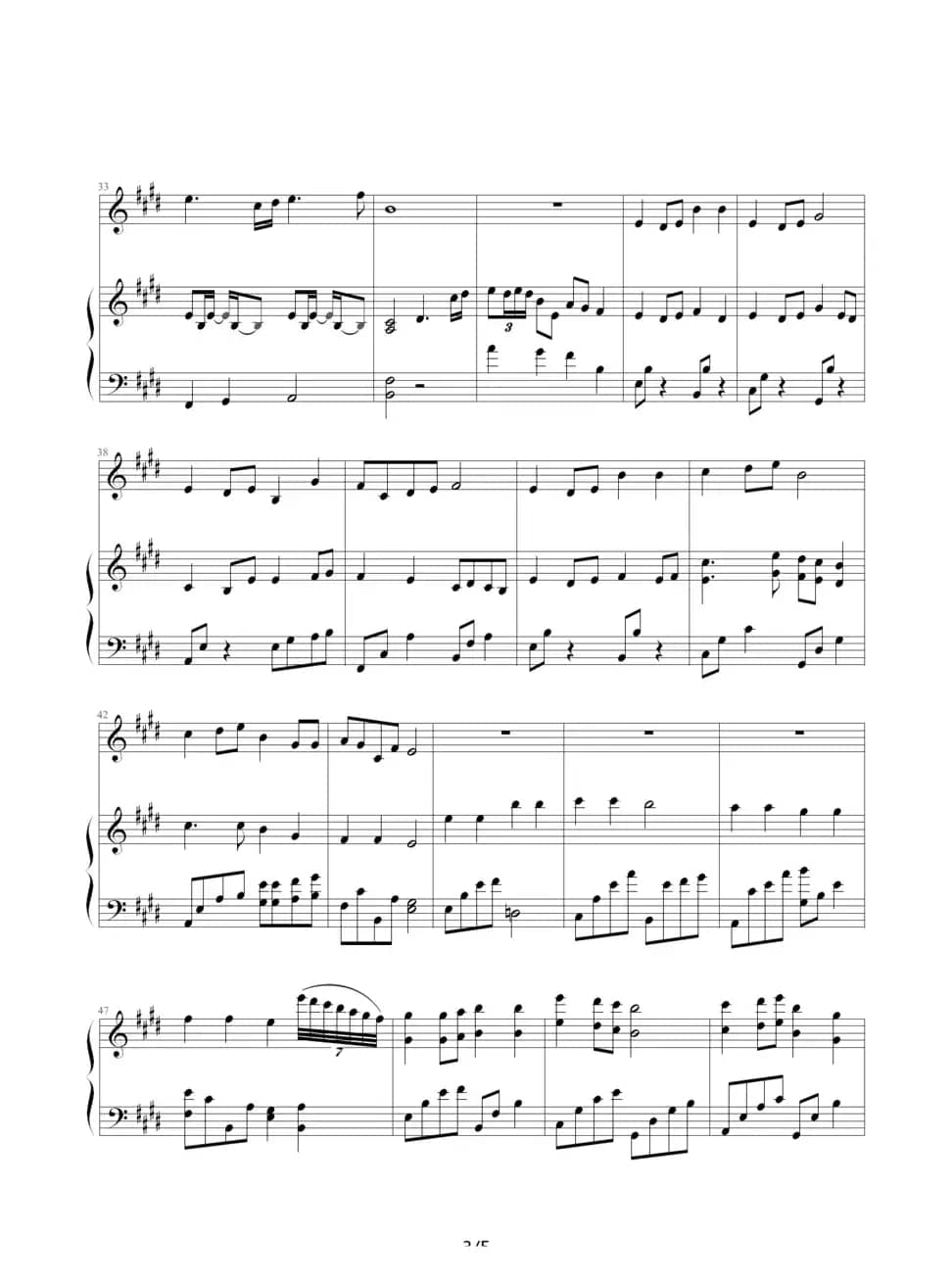 知足（钢琴伴奏谱）