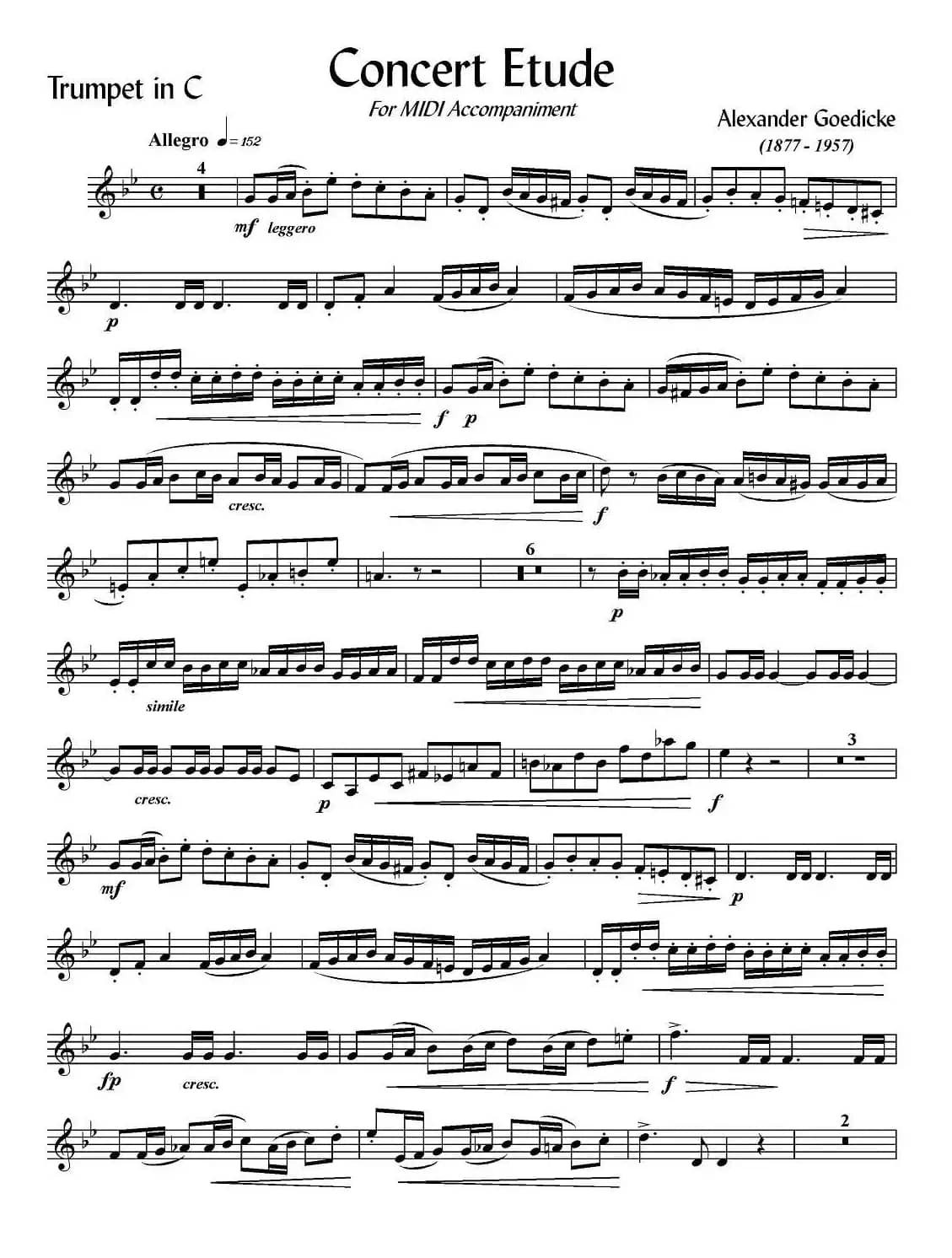 Concert Etude （音乐会练习曲、C调）（小号）