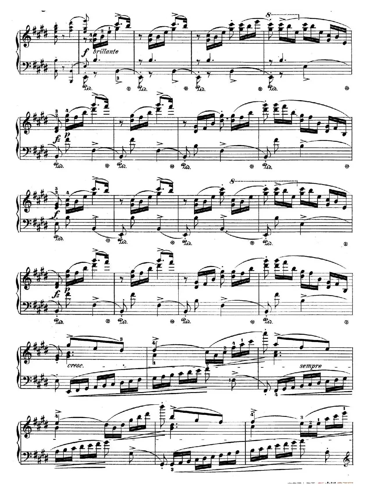 e小调第一钢琴协奏曲 Op.11((钢琴独奏版·第三乐章)